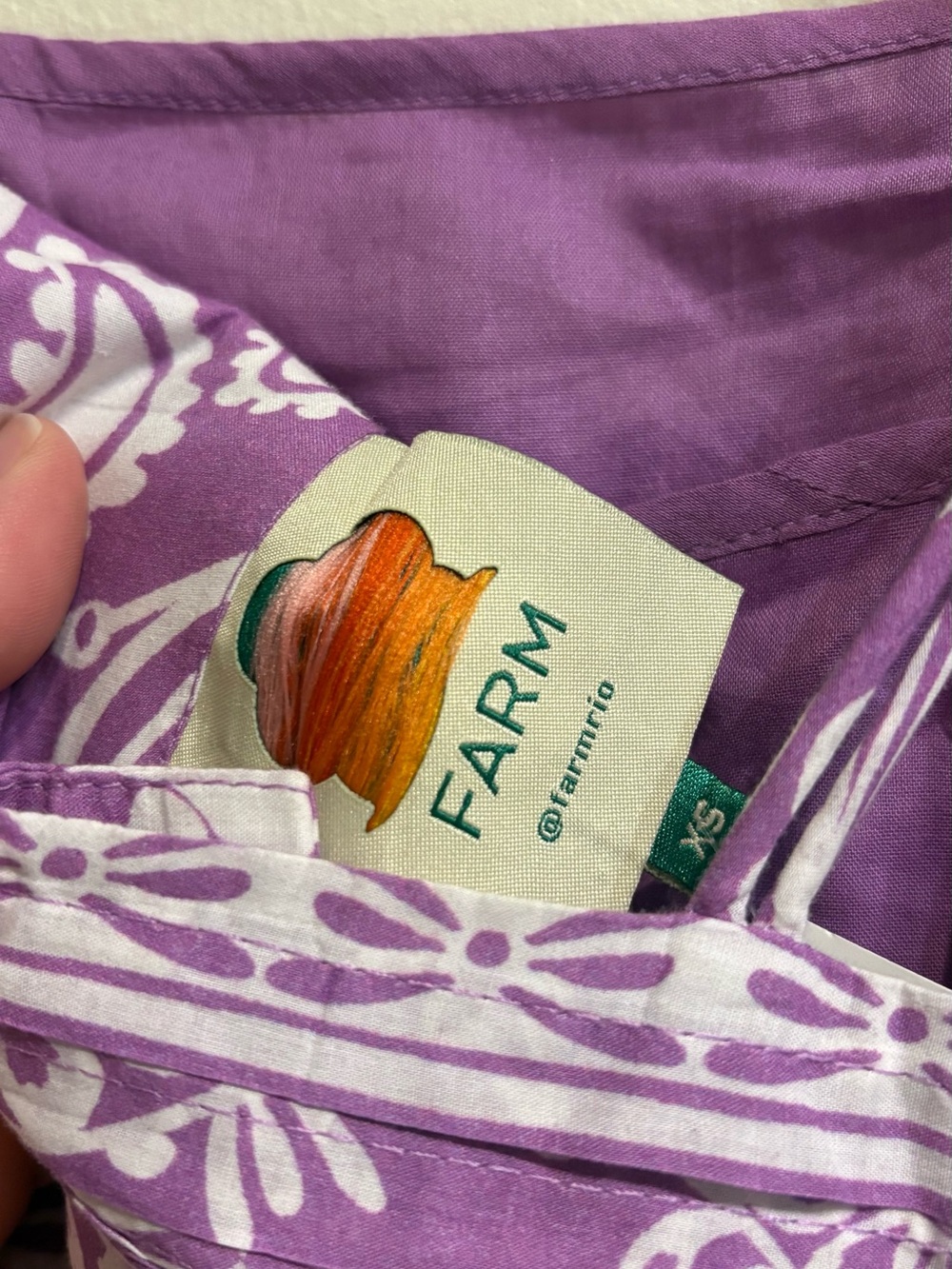 FARM Rio Sweet Garden Sleeveless Cotton Maxi Dress Sweet Garden Lilac XS - Picture 13 of 15